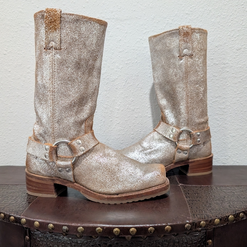 Frye Metallic Harness Boot 12R Size 8.5 - Picture 11 of 15